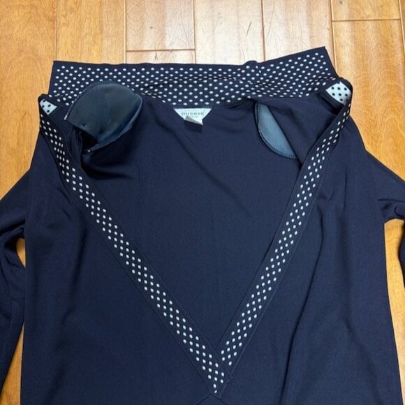Exclusively Misook Tank Cardigan Set Petite L Quiet Luxury Navy Polka Dot Knit - Picture 13 of 13